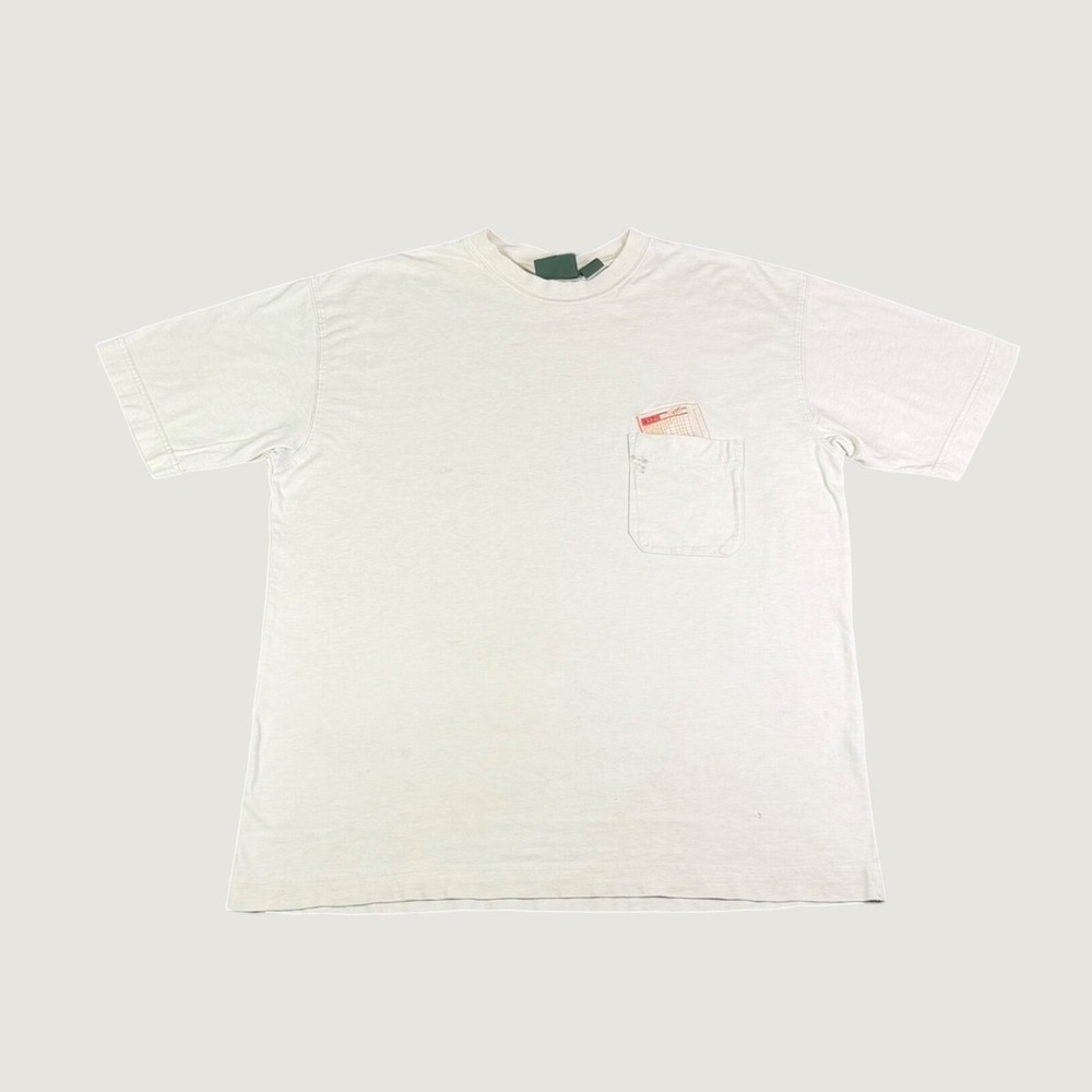 Vintage Dockers Golf Pocket T Shirt Mens Large Cream Off White Cotton Tee